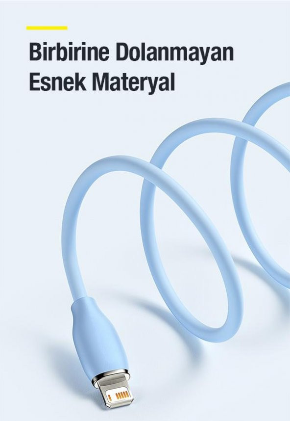 Baseus Super Şarj Şarj Akım Korumalı 1.2MT USB to iPhone Şarj Kablo İphone 11 12 13 14 Pro Max Şarj - 3