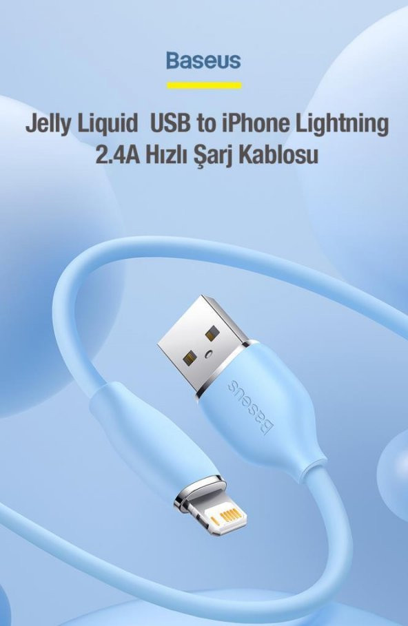 Baseus Super Şarj Şarj Akım Korumalı 1.2MT USB to iPhone Şarj Kablo İphone 11 12 13 14 Pro Max Şarj - 5