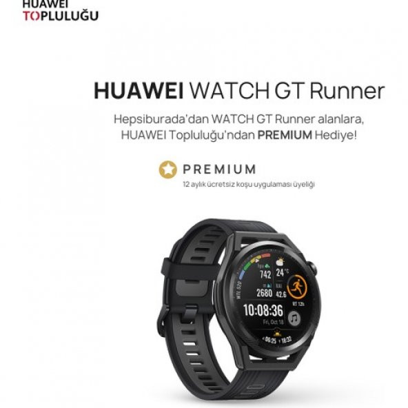 Huawei Watch Gt Runner - Siyah - Resim 2