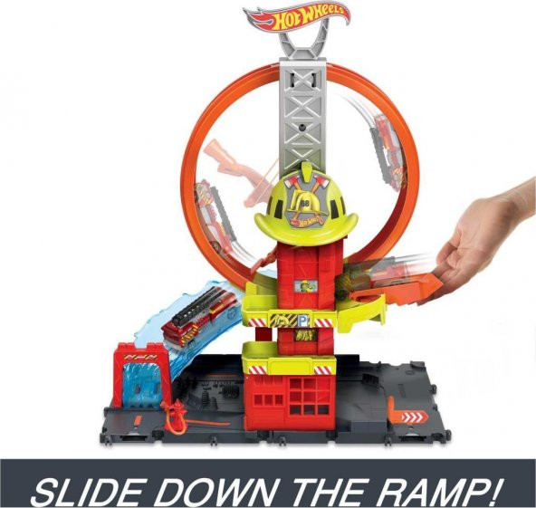 Mattel Hot Wheels Çember Pistli Iftaiye Istasyonu Hkx41 - 3
