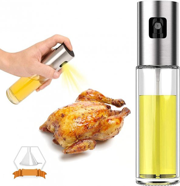 Sprey Cam Şişe Zeytinyağı, Sirke Yağ Püskürtücü Yağdanlık 100 ml (3984)