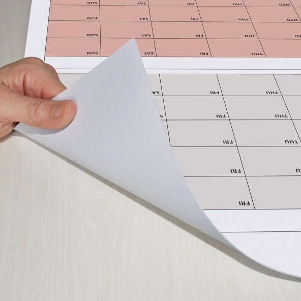 Tarihsiz Üç Aylık Duvar Takvimi, Üç Aylık Planlayıcı, Yıllık Duvar Planlayıcı, Boho Color - 70x100 cm - Resim 11