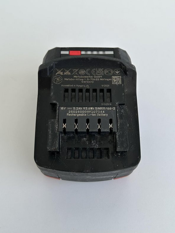 Metabo CAS 18.0V 5.2Ah Li-ion Akü 5INR19 2.El - 5