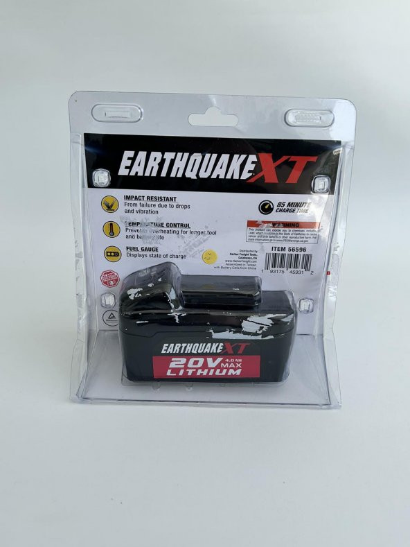 EarthquakeXT 20V 4.0Ah Li-ion Akü EQBXT-20V4 - Resim 3