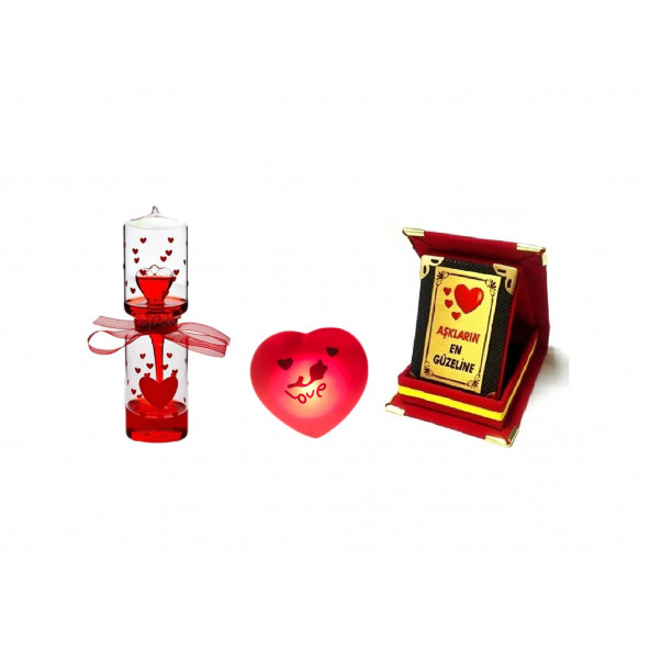 Eşe Sevgiliye En Güzel Gününüzde Romantik Hediye Aşk Ölçer Kalp Lamba Sevgili Plaket Hobi Yağmuru