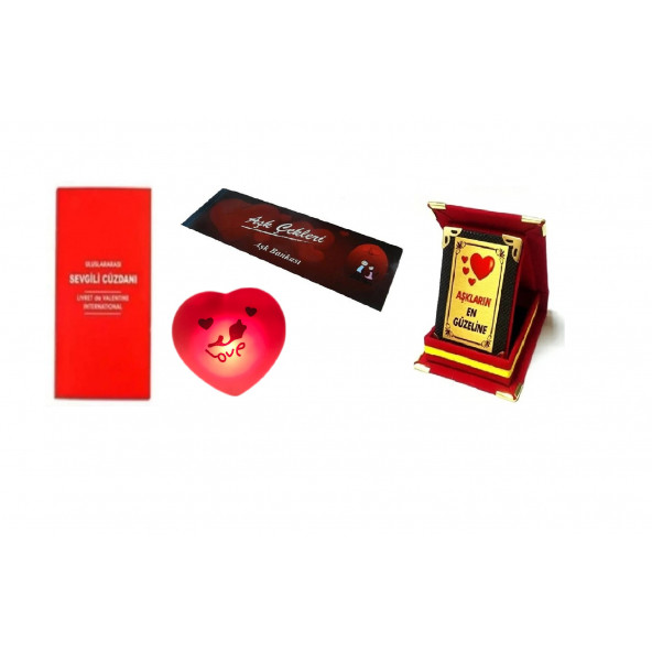 Eşe Sevgiliye En Güzel Gününüzde Romantik Hediye Sevgili Cüzdanı Aşk Çeki Kalp Lamba Sevgili Plaket