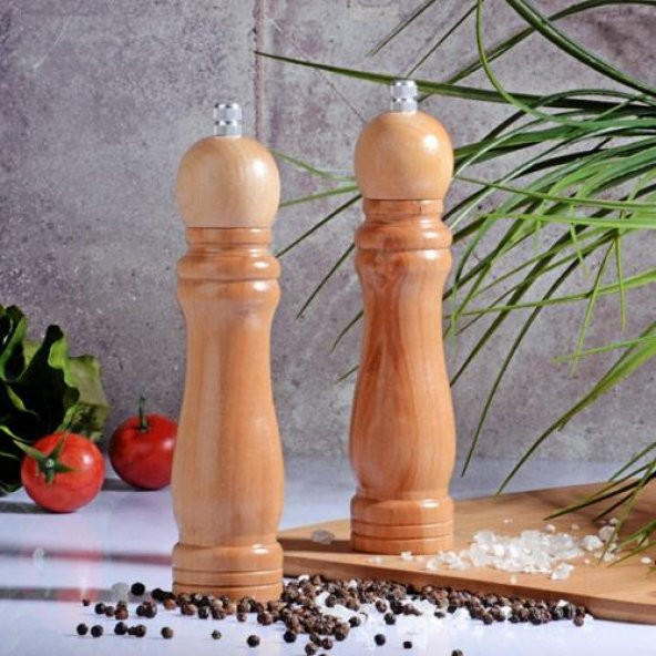 Ahşap öğütücü - tuz karabiber öğütücüsü orta 21 cm(tekli) ürün görseli