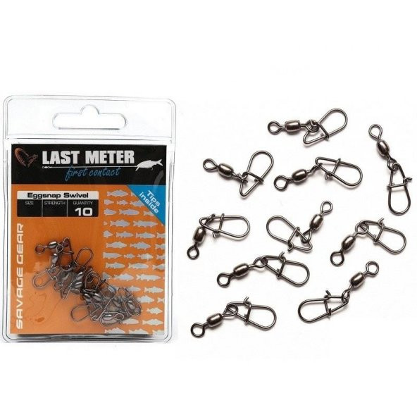 Savage Gear Eggsnap Swivel L Klipsli Fırdöndü 26kg 10ad. - 3