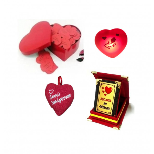 Eşe Sevgiliye En Güzel Romantik Hediye Aşk Sözleri Kalp Kutusu Kalp Lamba Kalp Yastık Sevgili Plaket