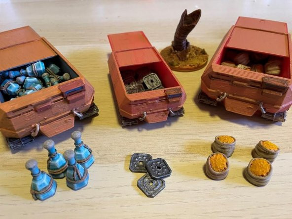 Dune Imperium Baharat Biçerdöver Konteyner İçin Board Game Plastik Aparat