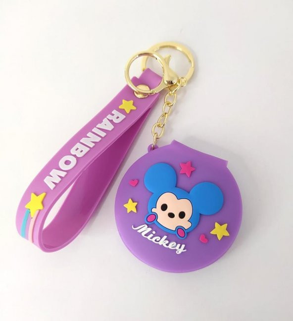 Anahtarlık Silikon Mickey Mouse Ayna Anahtarlık Çanta Süsü Karakter Figür Oyuncak
