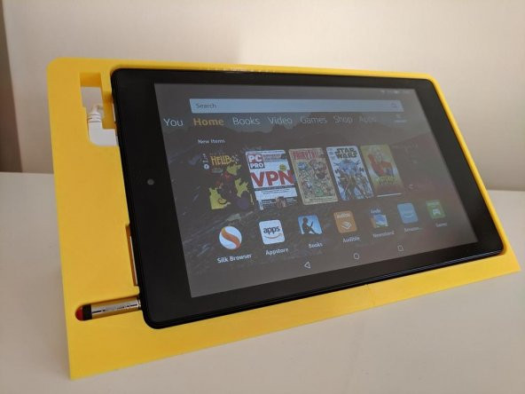 Amazon Ateş Hd 8 Tablet Dock Tutucu Ses Ve Güç Erişimi İle Plastik Aparat