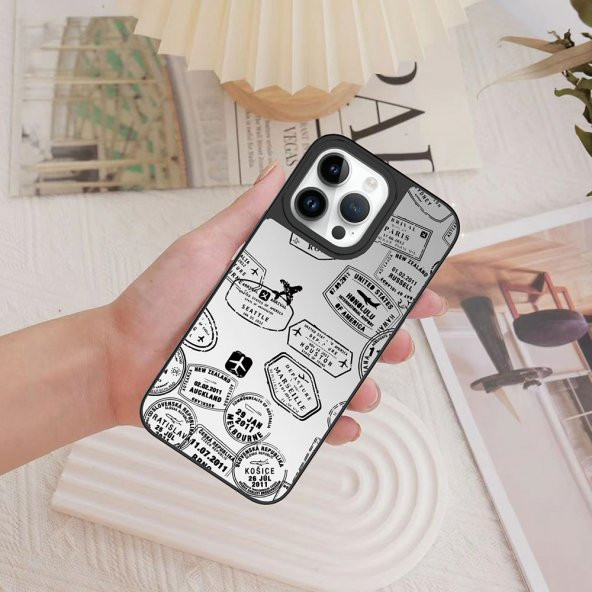 KNY Apple İphone 8 Plus Kılıf Aynalı Desenli Parlak Mirror Kapak Pembe - 3