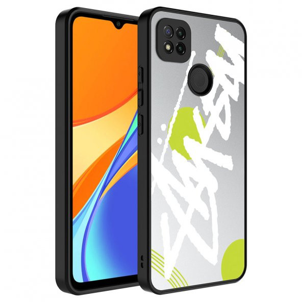 KNY Xiaomi Redmi 9C Kılıf Aynalı Desenli Parlak Mirror Kapak Yeşil