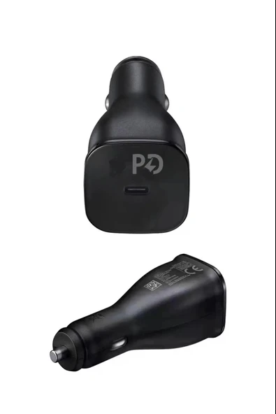 Samsung ve Diğer Markalara Uyumlu 25W PD Araç Çakmaklık Şarj Cihazı 1mt Type-C Data Kablo Dahil