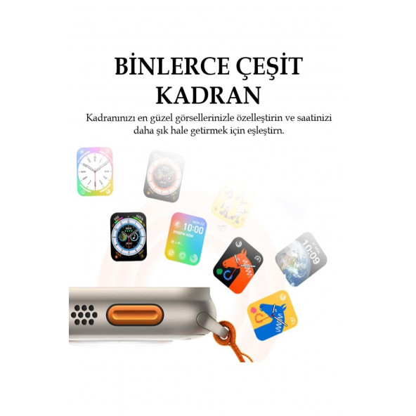 Watch 8 Ultra Plus Pro 49mm 2,02inç Çift Kordon Nfc Konuşma Özellikli Ios Android Uyumlu Akıllı Saat - 5