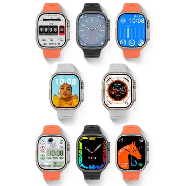 Watch 8 Ultra Plus Pro 49mm 2,02inç Çift Kordon Nfc Konuşma Özellikli Ios Android Uyumlu Akıllı Saat - 6