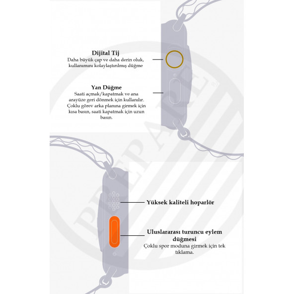 Watch 8 Ultra Plus Pro 49mm 2,02inç Çift Kordon Nfc Konuşma Özellikli Ios Android Uyumlu Akıllı Saat - 7