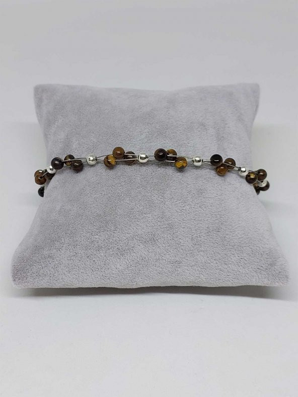 Kaplan Gözü Taşı 4mm Bileklik - Resim 2