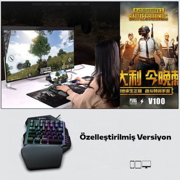 Hxsj V100+ A869 Gaming 7200 Dpı 7 Rgb Işıklı Oyuncu Klavye+Oyuncu Mouse - 2
