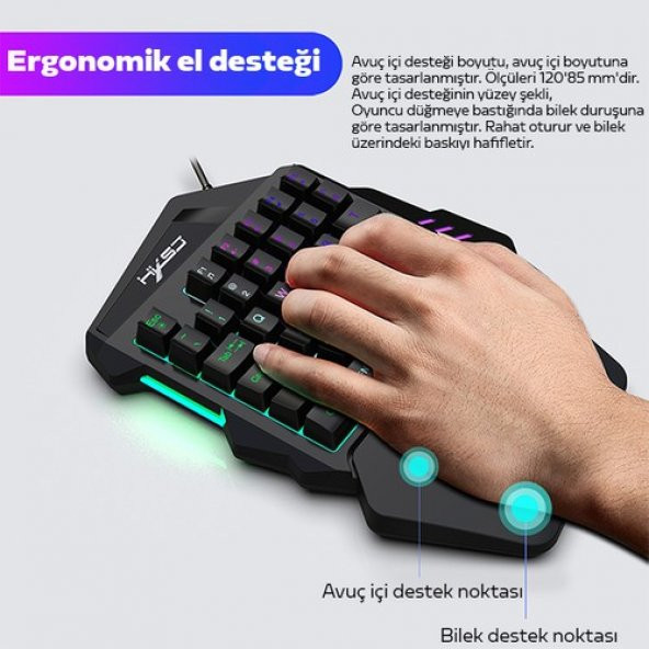 Hxsj V100+ A869 Gaming 7200 Dpı 7 Rgb Işıklı Oyuncu Klavye+Oyuncu Mouse - 4