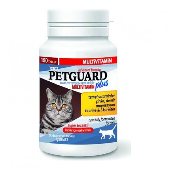 Petguard Plus Kedi Multivitamin 150 tablet