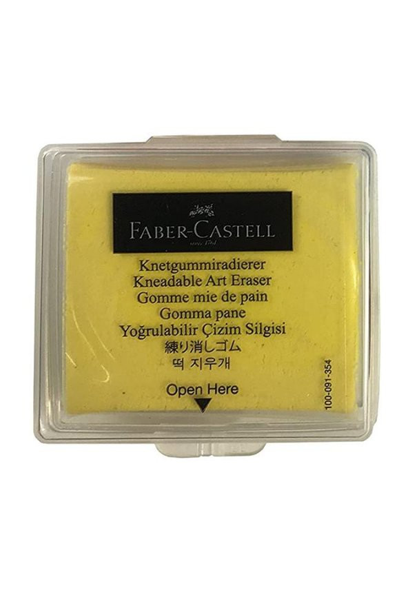 Sarı Kırmızı Hamur Silgi Kutulu 2 Paket Faber Hamur Silgi Çizim Silgisi Yoğrulabilir Silgi Plastik Kutulu - 2