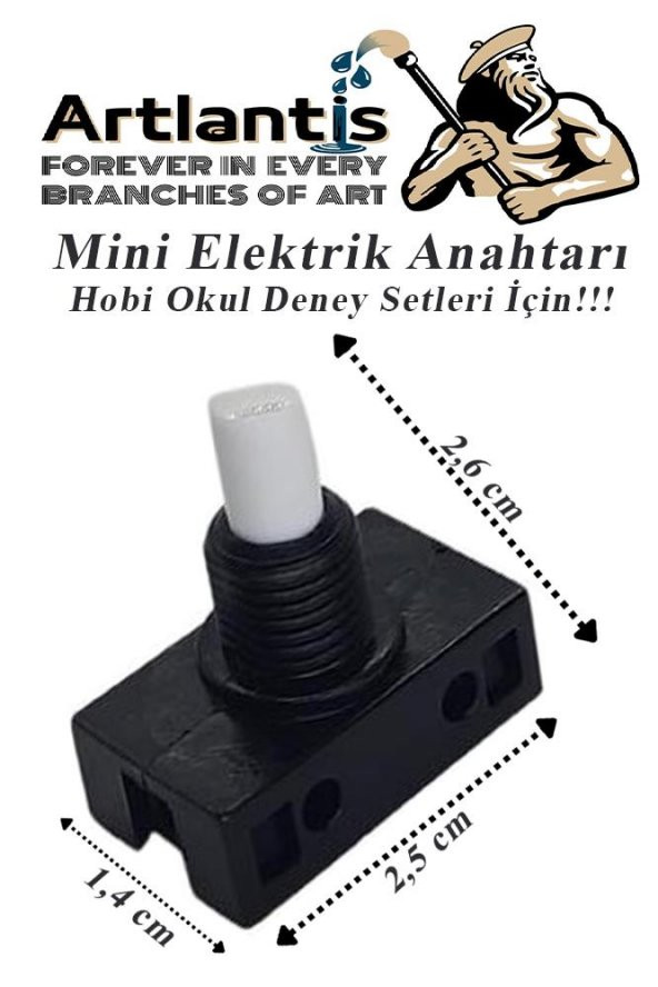 Mini Anahtar Arapuar Çıtçıt Anahtar 3 Adet Elektrik Devresi İçin Açma Kapama Düğmesi On / Off Siyah Beyaz Anahtar - 2