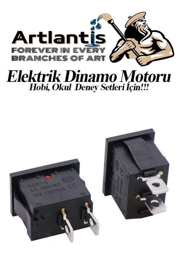 Mini Anahtar Arapuar Çıtçıt Anahtar 5 Adet Elektrik Devresi İçin Açma Kapama Düğmesi On / Off Kırmızı Siyah Anahtar - 3