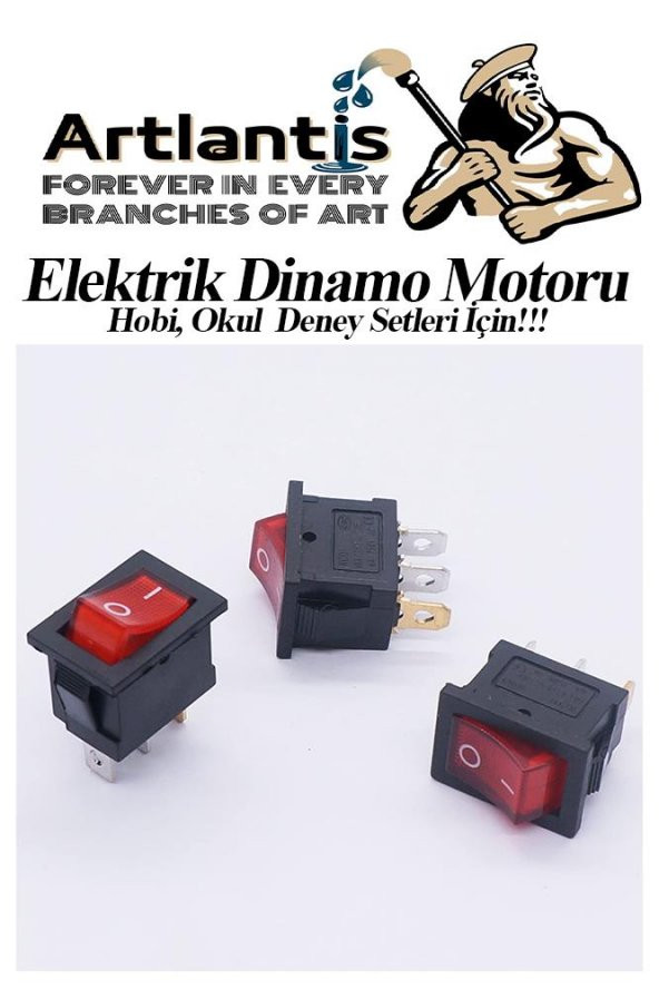 Mini Anahtar Arapuar Çıtçıt Anahtar 10 Adet Elektrik Devresi İçin Açma Kapama Düğmesi On / Off Kırmızı Siyah Anahtar - 4
