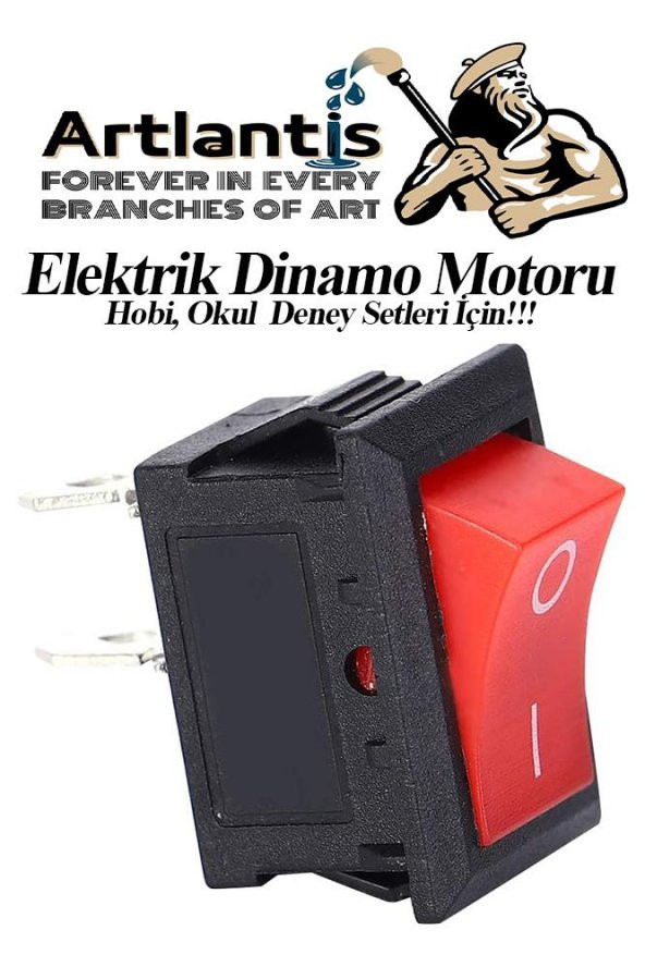 Mini Anahtar Arapuar Çıtçıt Anahtar 10 Adet Elektrik Devresi İçin Açma Kapama Düğmesi On / Off Kırmızı Siyah Anahtar - 5