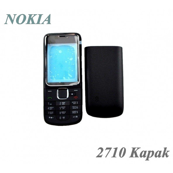 Nokia 2710 Kapak Nokia 2710 uyumlu Siyah Renk Ön Kapak Arka Kapak Tuş Takımı