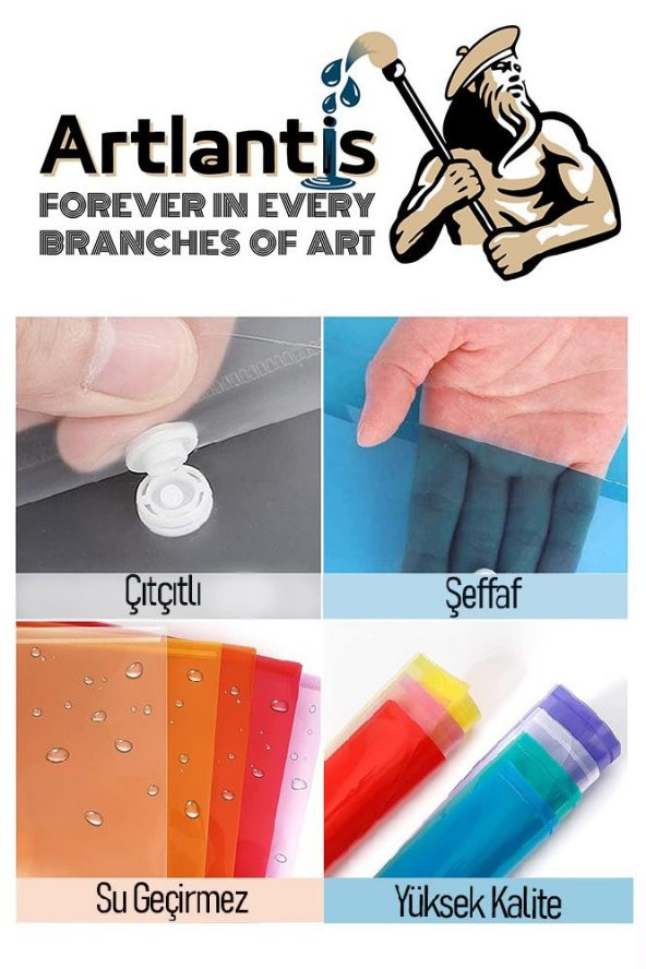 A3 Çıtçıtlı Dosya Kırmızı 1 Adet A-3 Çıt çıtlı Zarf Dosya Transparan 47x33.5 cm Büyük Boy Çıtçıtlı Dosya - 3