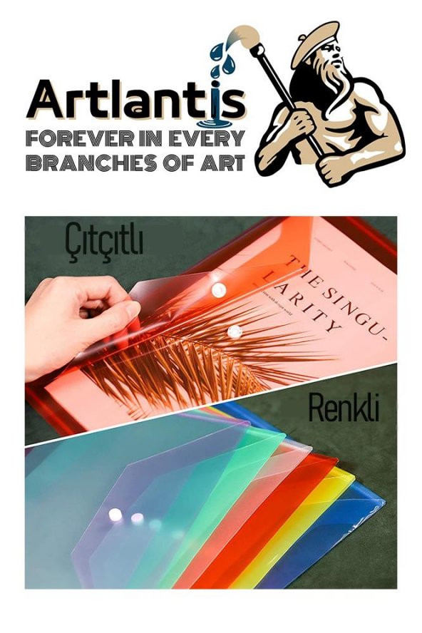 A3 Çıtçıtlı Dosya Füme 5 Adet A-3 Çıt çıtlı Zarf Dosya Transparan 47x33.5 cm Büyük Boy Çıtçıtlı Dosya - 4