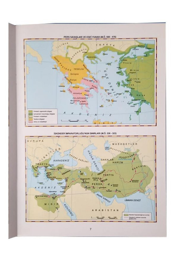 Tarih Atlası 32 Sayfa Renkli 1 Adet Ema Saygı Tarih Atlas Kuşe Kağıt A4 Boyut Renkli Orta Lise için - 3
