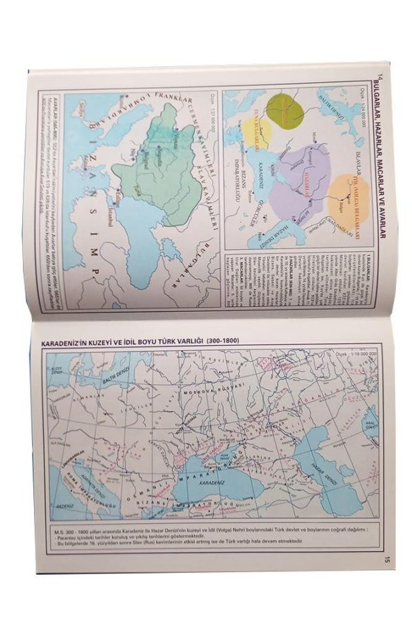Tarih Atlası 53 Sayfa Renkli Açıklamalı 1 Adet Özyürek Tarih Atlas Kuşe Kağıt 17x24 Karton Kapak Renkli Orta Lise için - 3