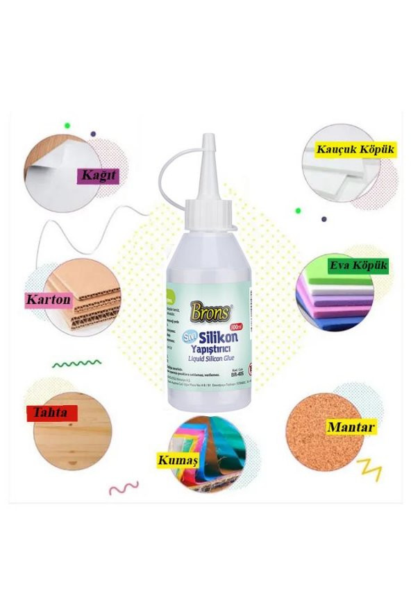 Sıvı Silikon Yapıştırıcı 100 ml 3 Adet Silikon Yapıştırıcı Sıvı 100 gr Kağıt Karton Tahta Köpük Mantar - Resim 2