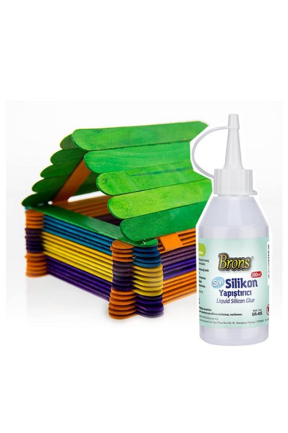 Sıvı Silikon Yapıştırıcı 100 ml 2 Adet Silikon Yapıştırıcı Sıvı 100 gr Kağıt Karton Tahta Köpük Mantar - 5