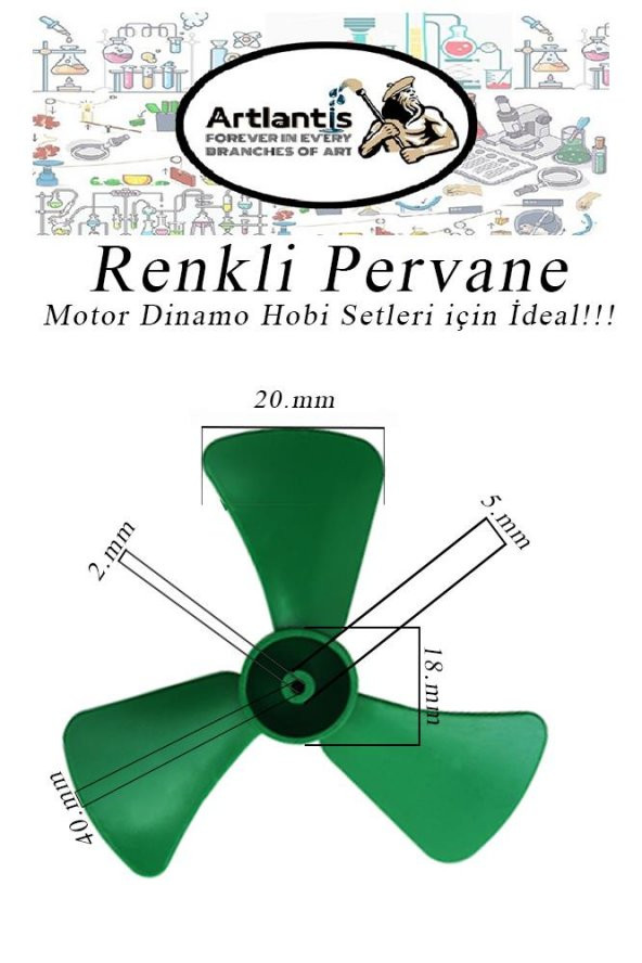 Deney Pervanesi Renkli 10 Adet Dc Motor Dinamo Uyumlu Pervane 3 Kanatlı Pervane Deney Eğitim Pervanesi - 2
