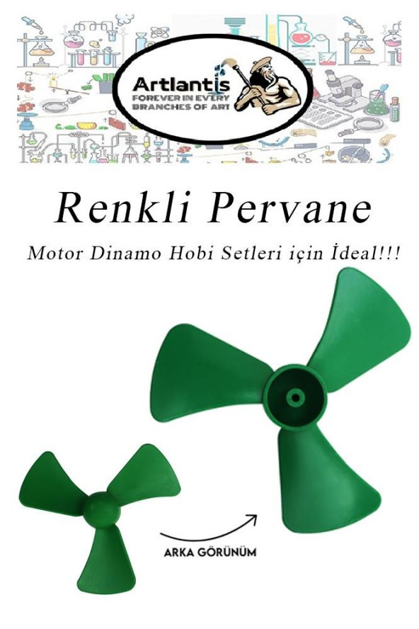 Deney Pervanesi Renkli 10 Adet Dc Motor Dinamo Uyumlu Pervane 3 Kanatlı Pervane Deney Eğitim Pervanesi - 3