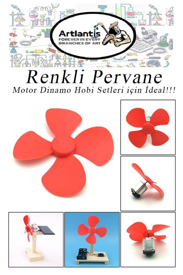 Deney Pervanesi Renkli 10 Adet Dc Motor Dinamo Uyumlu Pervane 3 Kanatlı Pervane Deney Eğitim Pervanesi - 5