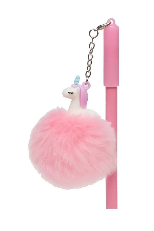 Kurşun Kalem Unicorn Tüylü 2 Adet Pembe Mor Tüylü Süslü Unicorn Kuşun Kalem Kız Çocuk Hediye Kalem - 2