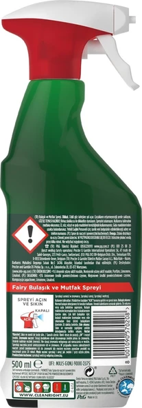 Fairy Power Sprey 3 ü 1 Arada Bulaşık Ve Mutfak 500 Ml X 2 Adet - 9