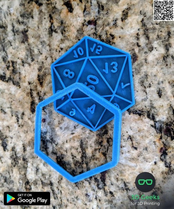D20 Zar 20 yüzlü Kurabiye Kek Kalıbı Kalıp Organik Plastikten - 3