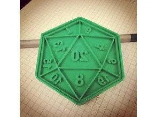D20 Zar 20 yüzlü Kurabiye Kek Kalıbı Kalıp Organik Plastikten - 7