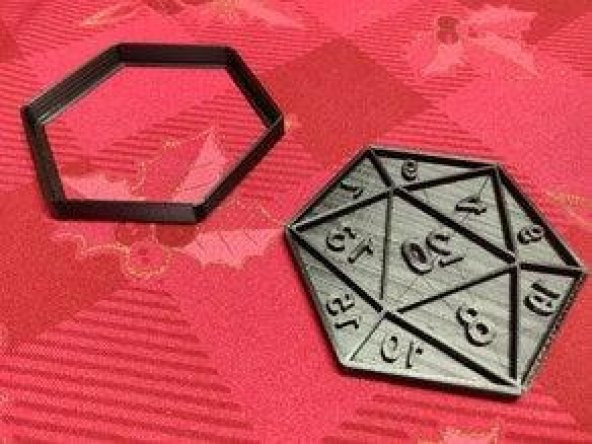D20 Zar 20 yüzlü Kurabiye Kek Kalıbı Kalıp Organik Plastikten - 8