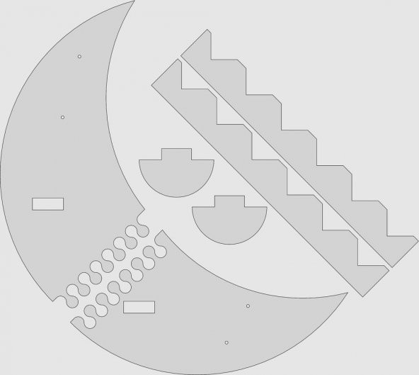 2D / 3D 3D Yazıcı / Cnc Router / Lazer İçin Parametrik Ay Rafı Plastik Aparat - 5