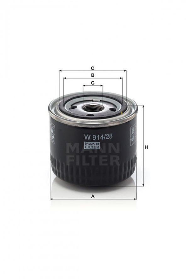MANN ( W914/28) Yağ Filtresi Ducato-boxer-jumper-daıly 06> 2.3 Uyumlu