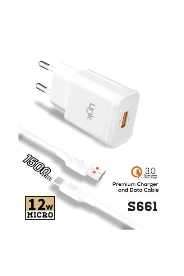 Android Uyumlu süper Premium Quick Charge 3.0 Micro USB Hızlı Şarj Aleti kablo hediyeli midi661S