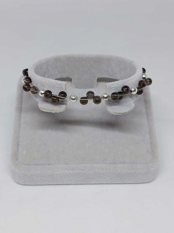 Dumanlı Kuvars Taşı Bileklik 4mm ürün görseli 1